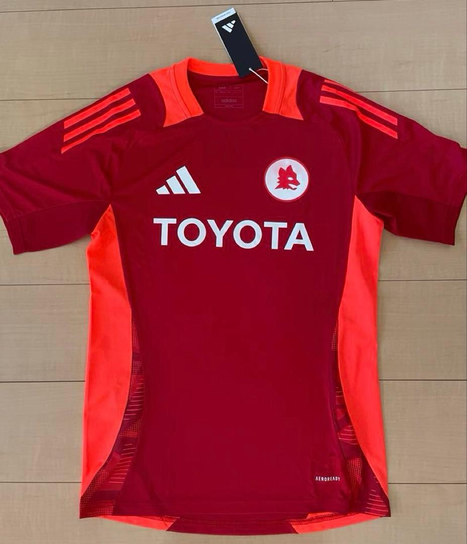 アディダスAsローマサッカー練習着Tiroトヨタ赤オレンジ半袖シャツセリエA