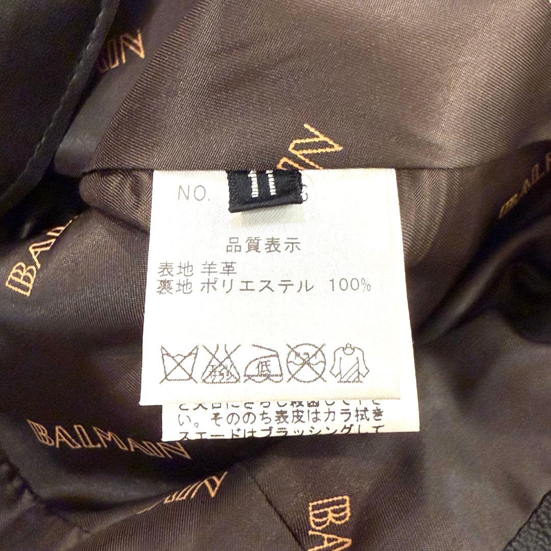 新品未使用 バルマン レザー テーラードジャケット 羊革 ダークブラウン 11
