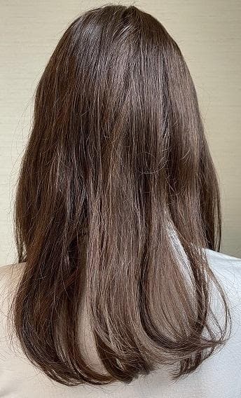 フルウィッグ　高級人毛100％　ロング　ブラウン　医療用　傷みがあります。