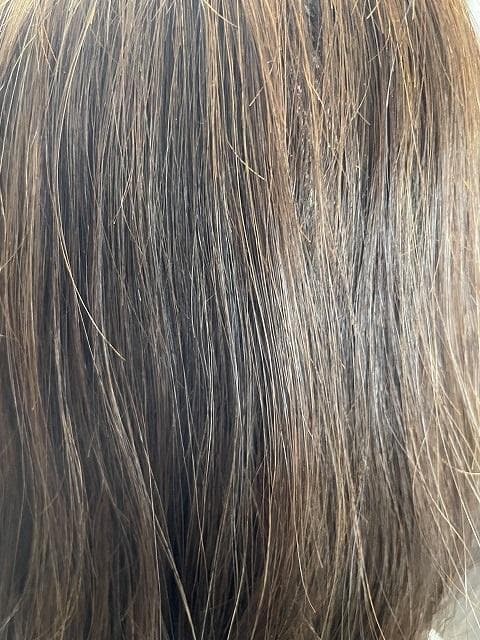 フルウィッグ　高級人毛100％　ロング　ブラウン　医療用　傷みがあります。