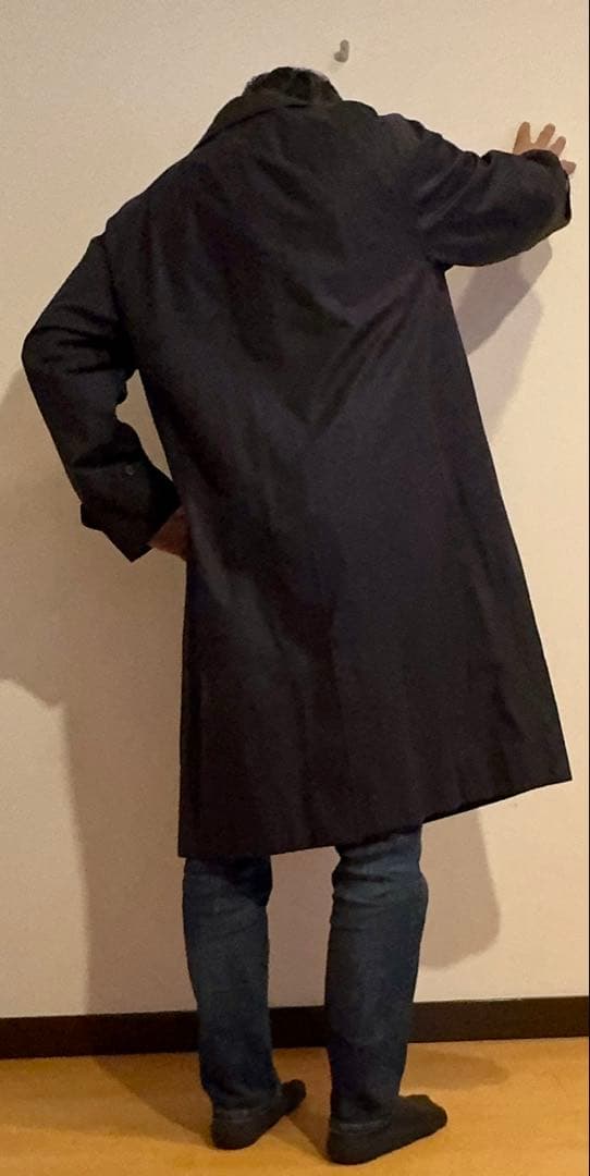 【極美品】BURBERRY ステンカラーコート ノバチェック 濃紺