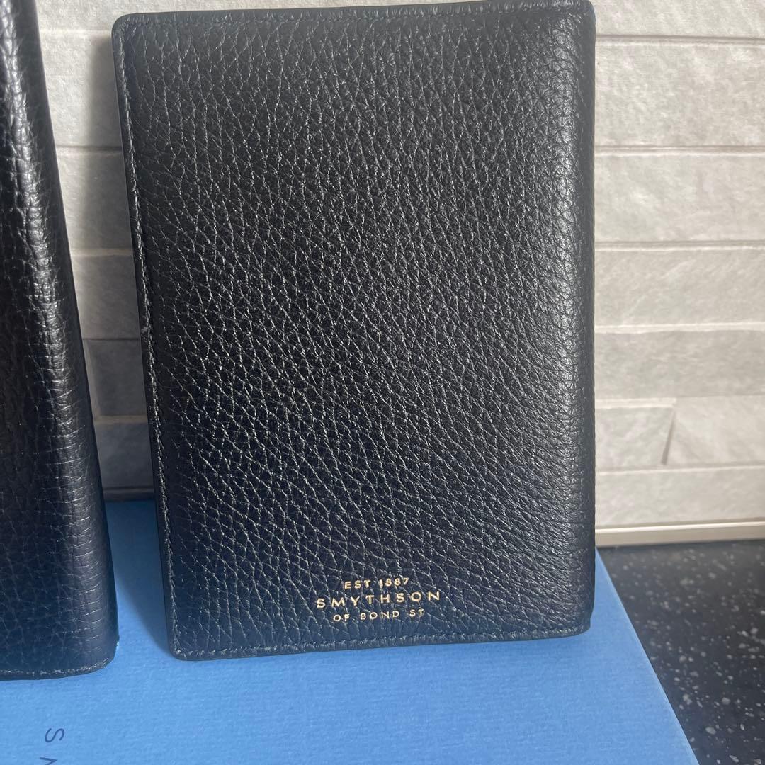 SMYTHSON スマイソン ボーディングパス+パスポートケースセット 黒 美品