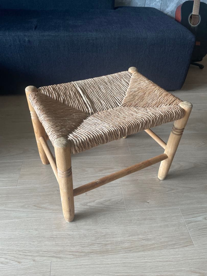 フランススツールオットマン藁ラタン