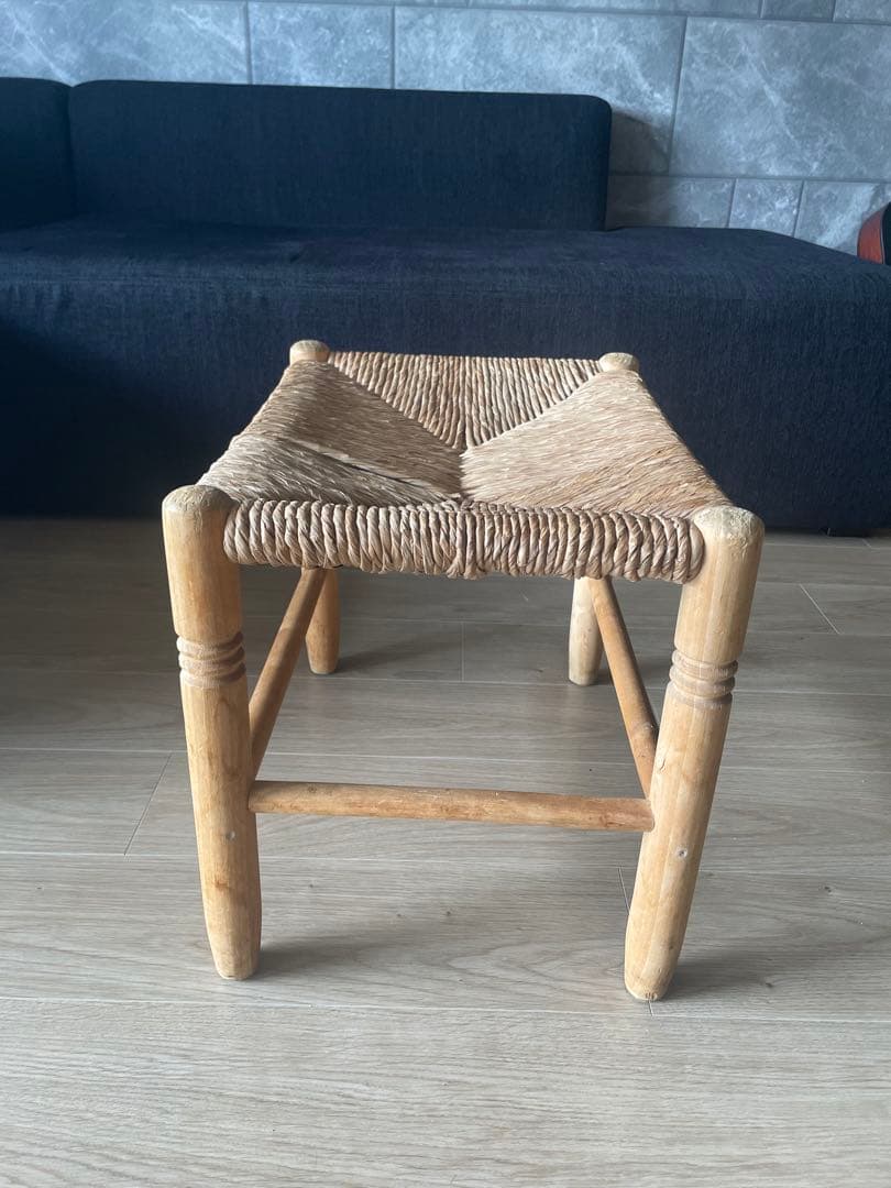 フランススツールオットマン藁ラタン