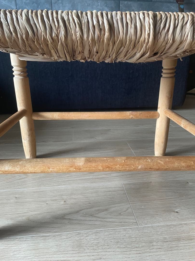 フランススツールオットマン藁ラタン