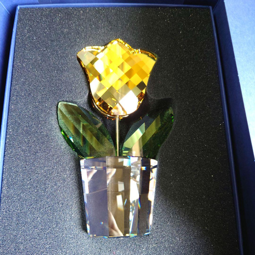スワロフスキー　花　チューリップ　黄　大