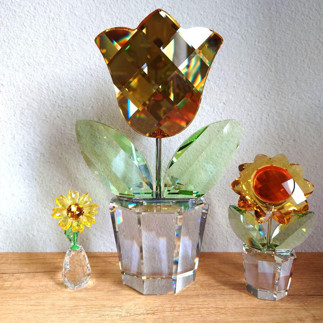スワロフスキー　花　チューリップ　黄　大