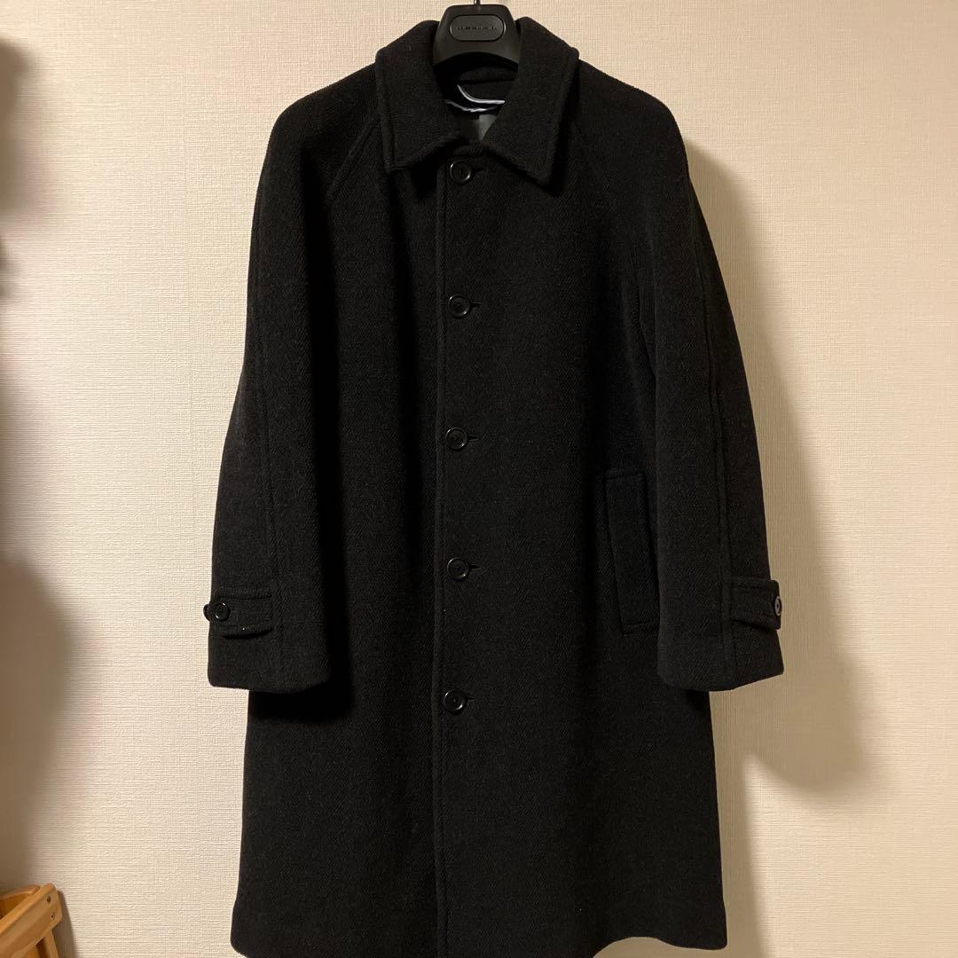 MOORBROOK製生地トゥモローランドバルマカーンコートチャコールグレー46