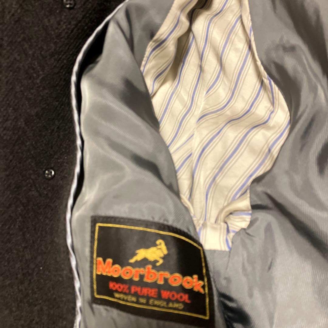 MOORBROOK製生地トゥモローランドバルマカーンコートチャコールグレー46