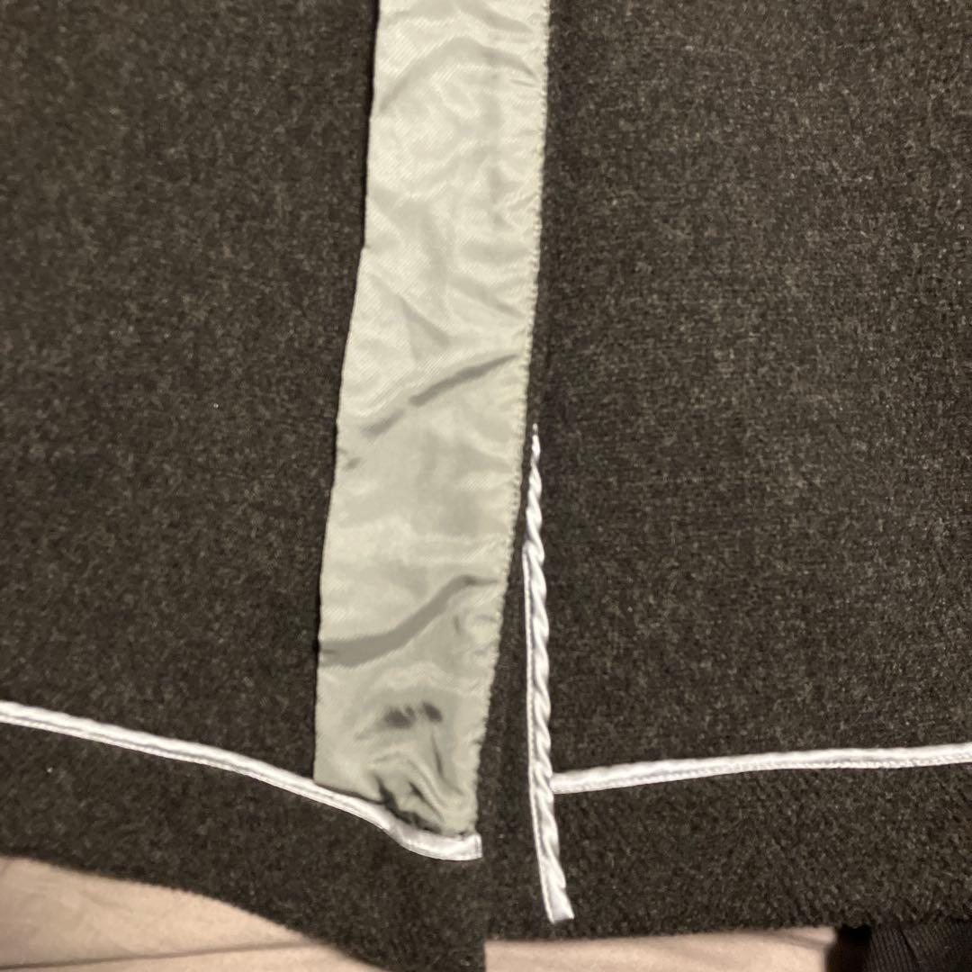 MOORBROOK製生地トゥモローランドバルマカーンコートチャコールグレー46