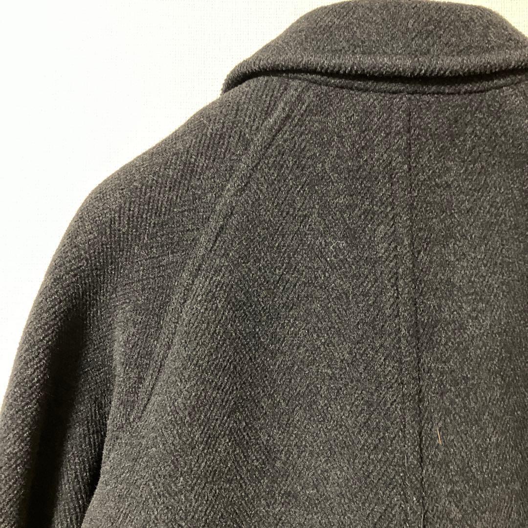 MOORBROOK製生地トゥモローランドバルマカーンコートチャコールグレー46