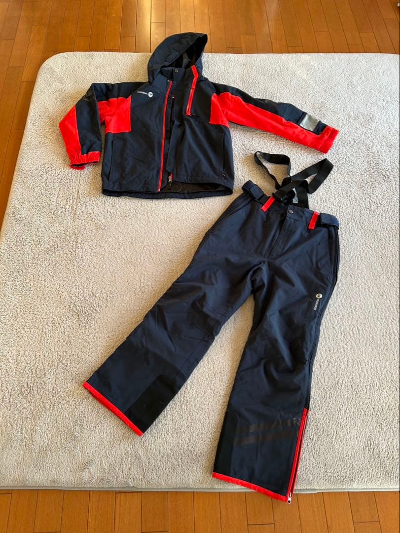 子ども用スキーウェアセット ネイビー/レッド