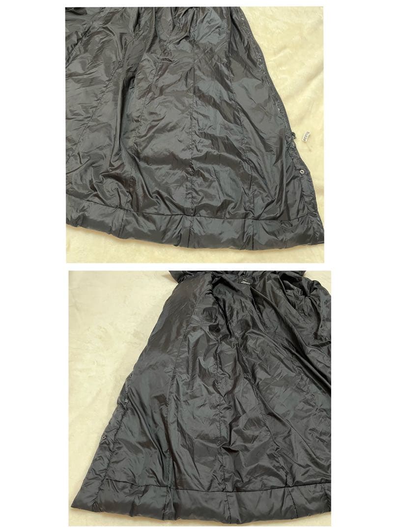 23区 ダウンコート シレータフタ Aライン フード ラクーンファー　黒38