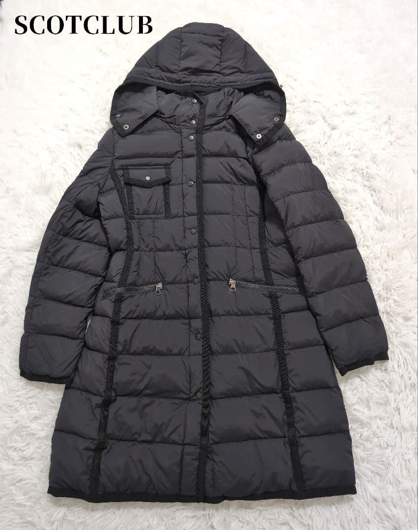 ヤマダヤスコットクラブフード付き ブラックダウンジャケット
