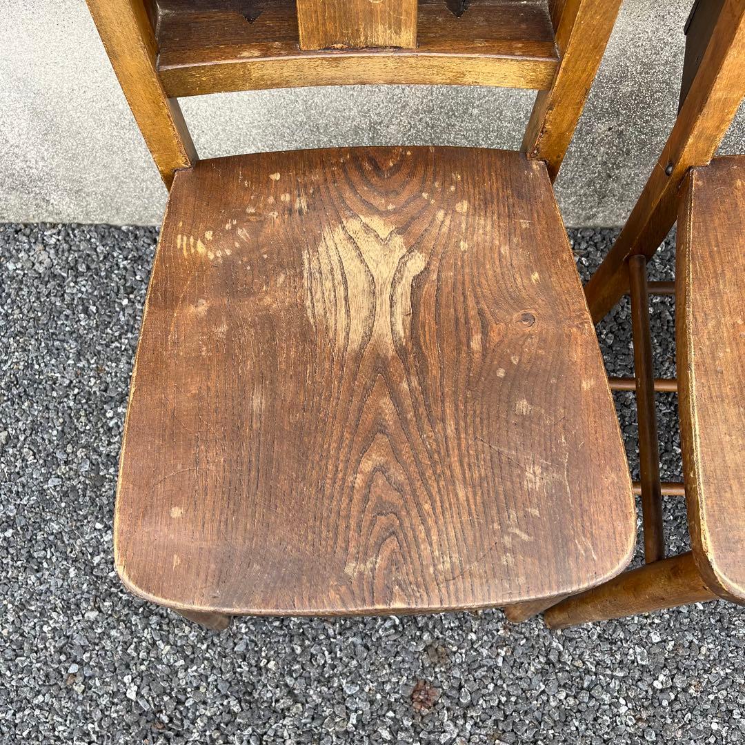 アンティーク　チャーチチェア　ダイニング　教会　椅子　イギリス　ヴィンテージ　②