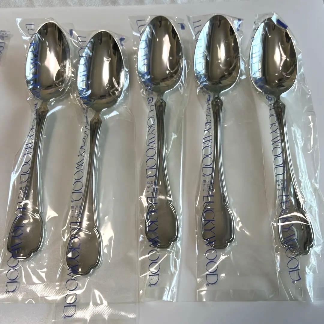 LUCKY WOOD カトラリー５客用 25本　ステンレス シルバーレーク