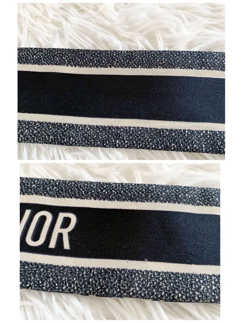 クリスチャンディオール　ミッツァ　トロッター　オブリーク　リボンスカーフ　シルク