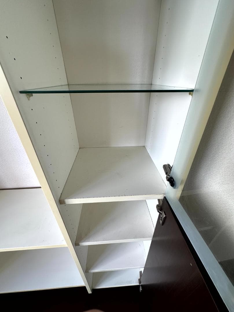 大型 壁面収納棚 ガラス扉キャビネット 208x166x40