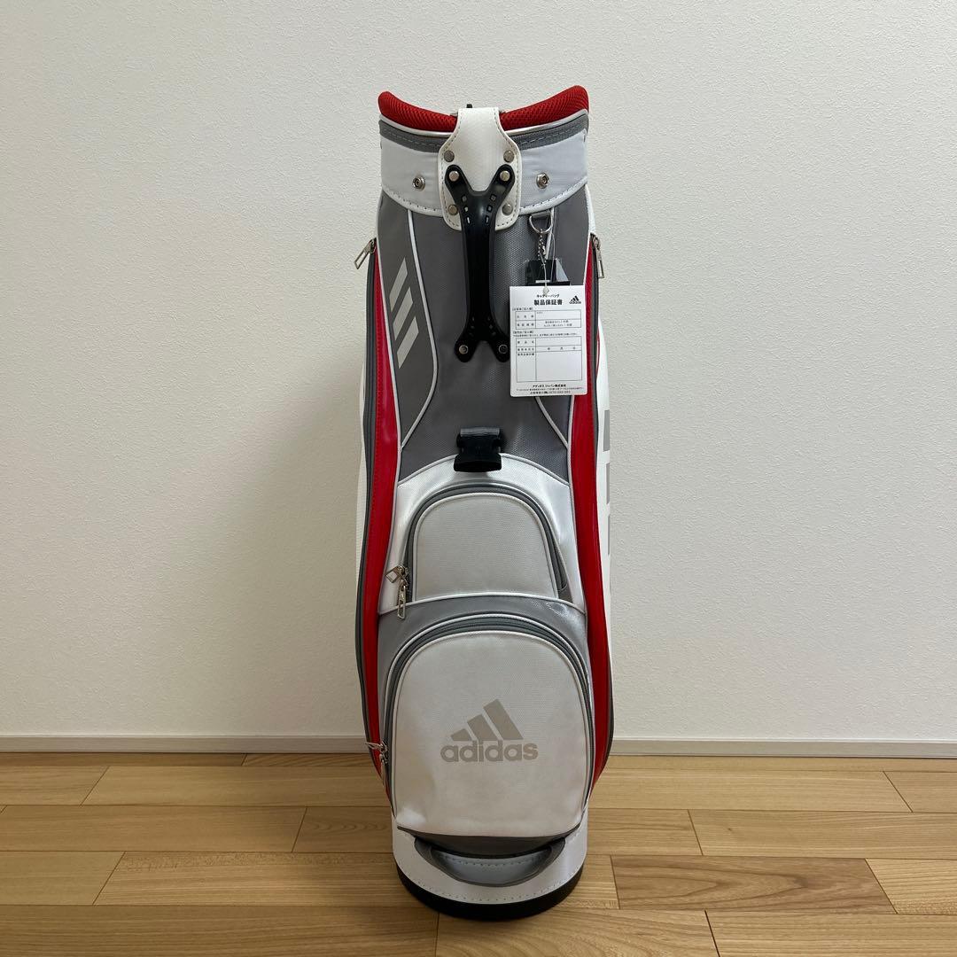 adidas キャディバッグ ホワイト/グレー/レッド