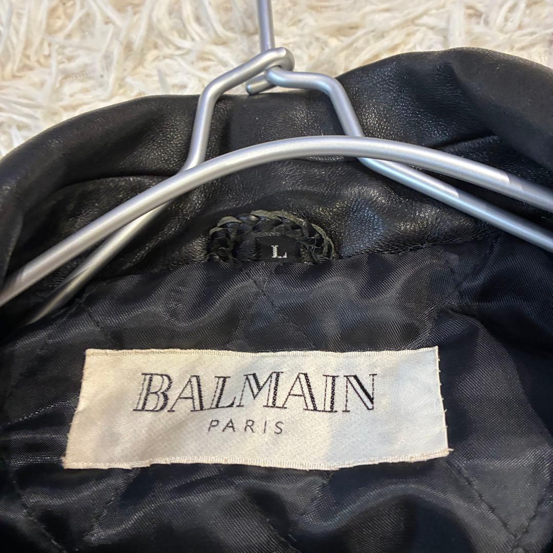 BALMAIN バルマン ラムレザー ジャケット 本革 オーバーサイズ ブラック