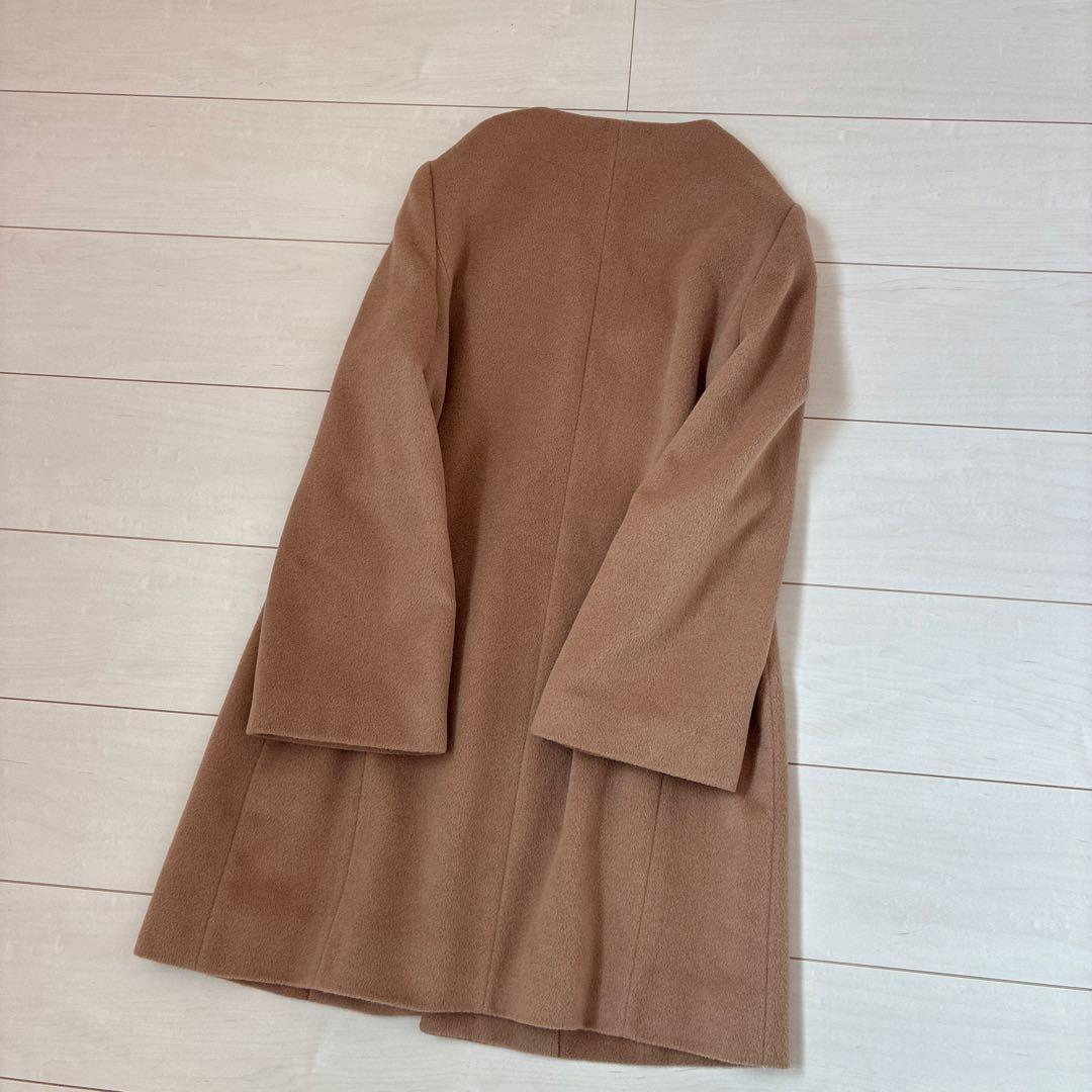 極美品　ANAYI アンゴラウール　ノーカラーコート　エムプルミエ　mid