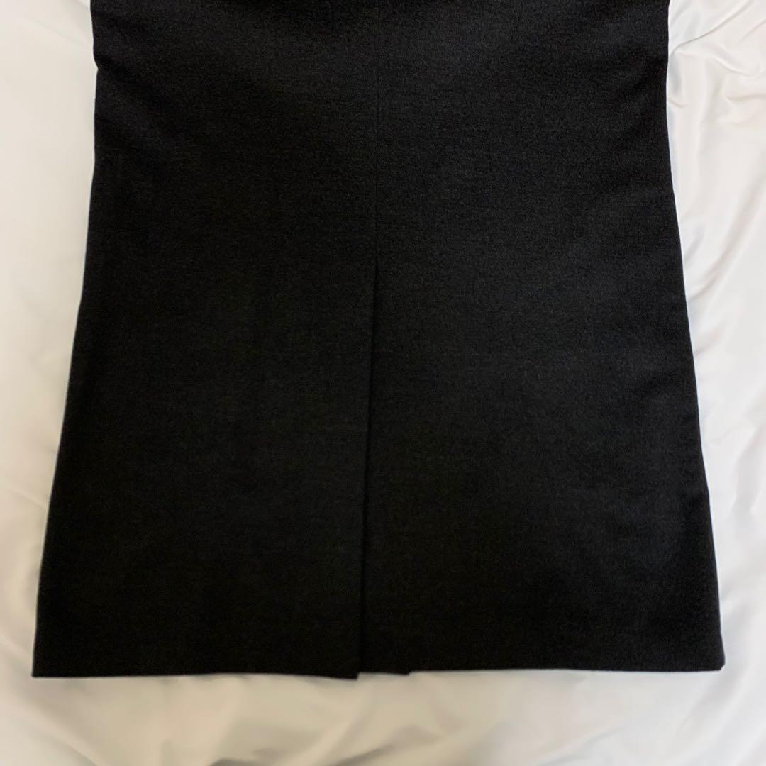 マキシ丈ステンカラーコート　ブラック　ウール生地+カシミヤ混　超ロング丈