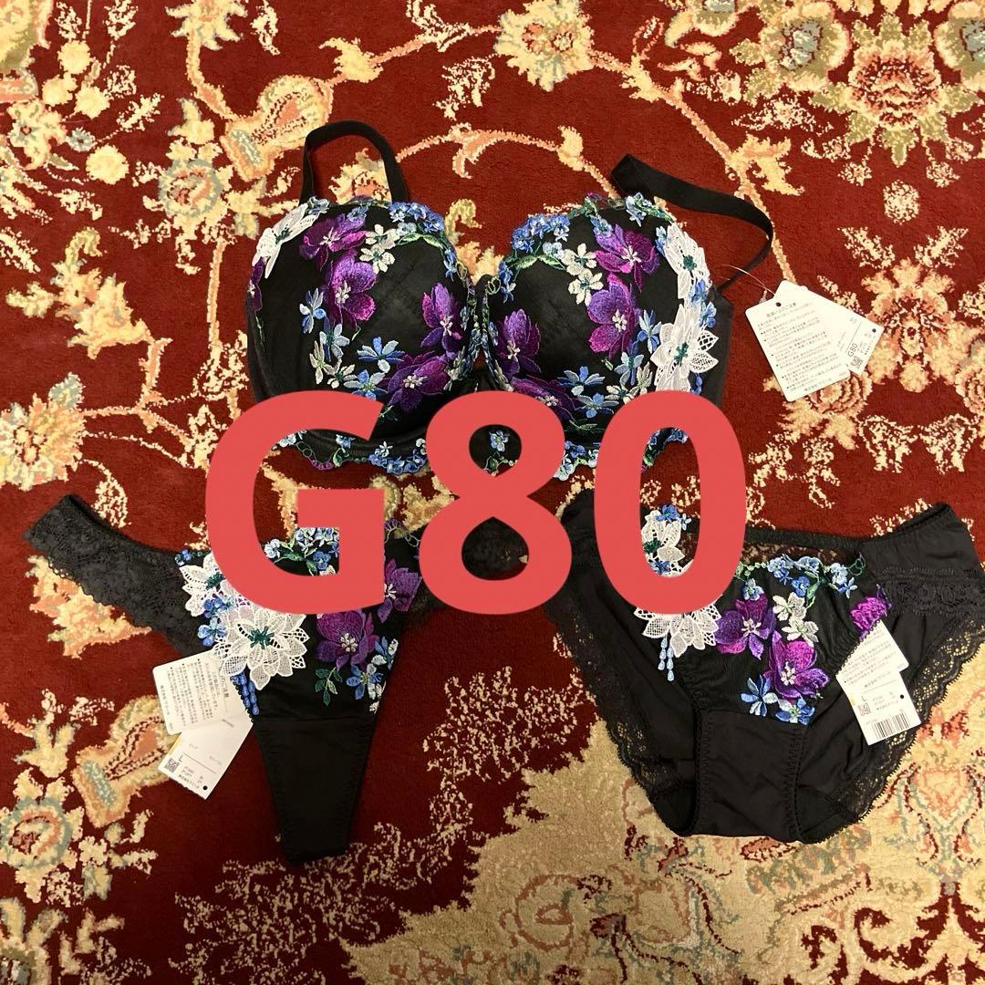 値下げ‼️サルート 81 BL ブラック P-upブラ&ソング&ショーツG80 L