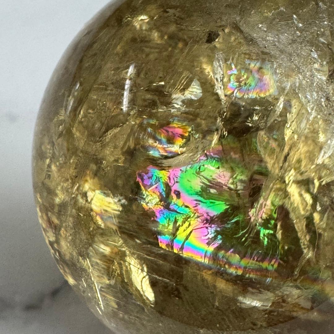 金運アップ！虹が出る◇アイリスシトリン◇丸玉　約42㎜