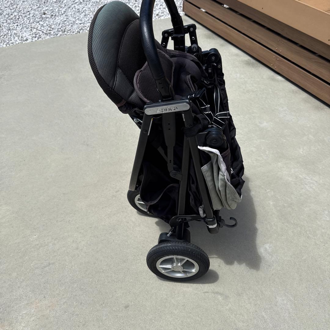 早い者勝ち　美品　Aprica スムーヴベビーカー グレー　3輪　走行問題なし
