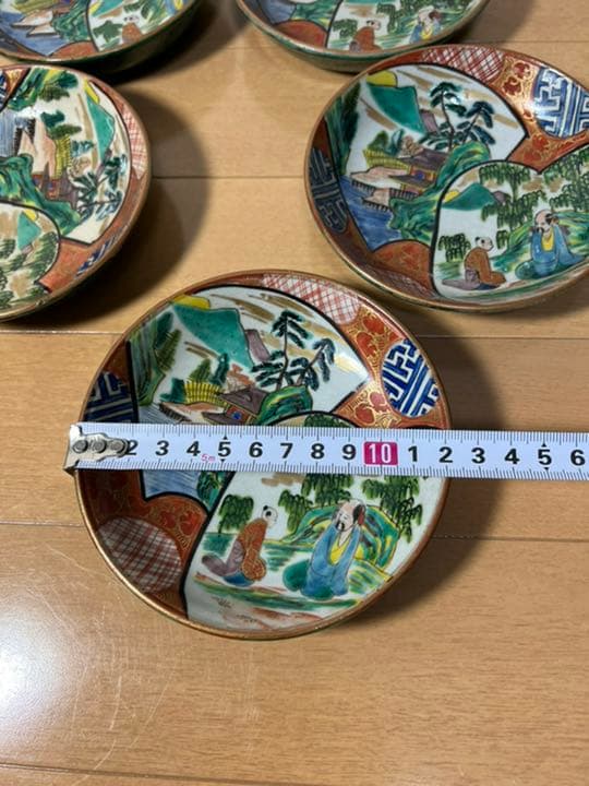 205 九谷焼　九谷庄三　古美術品　皿　5客　時代物