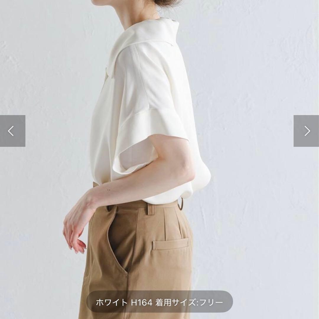 【洗える】2WAY ワイドカラーキュプラブラウス　NOBLE