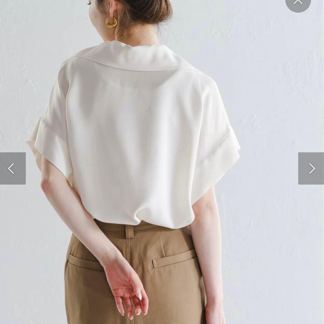 【洗える】2WAY ワイドカラーキュプラブラウス　NOBLE