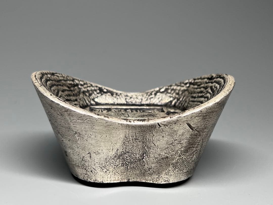 中国古銭　大型　厚重　民国年月　解県　銀元寶　銀錠　馬蹄銀　重さ:407g