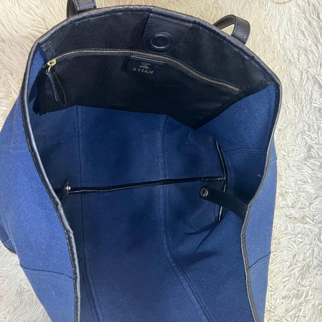 ETIAM エティアム トートバッグ ファブリック ネイビー ビジネス