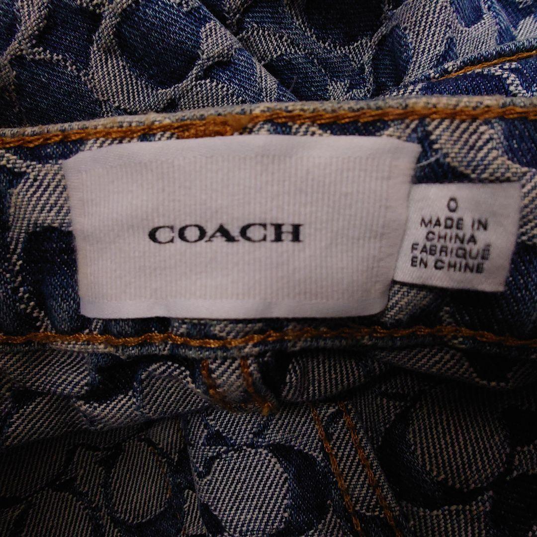 人気デザイン COACH コーチ 総柄 デニム シグネチャー　XSサイズ