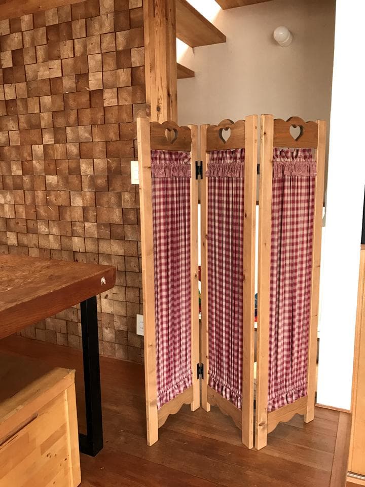 ※傷あり ウッド 木製 パーテーンション カントリー家具 ハート 仕切り 目隠し