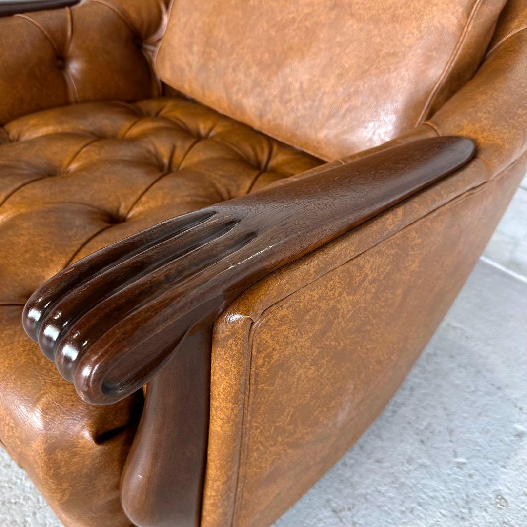 ★マルニ木工★ベルサイユ｜マキシマムシリーズ 1Pソファ｜PVCレザー ロゴ無①