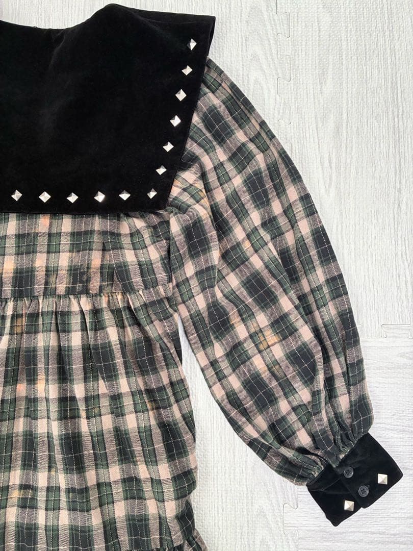 【新品タグ付き】Roy reflect overjoy チェック柄　スタッズ付き