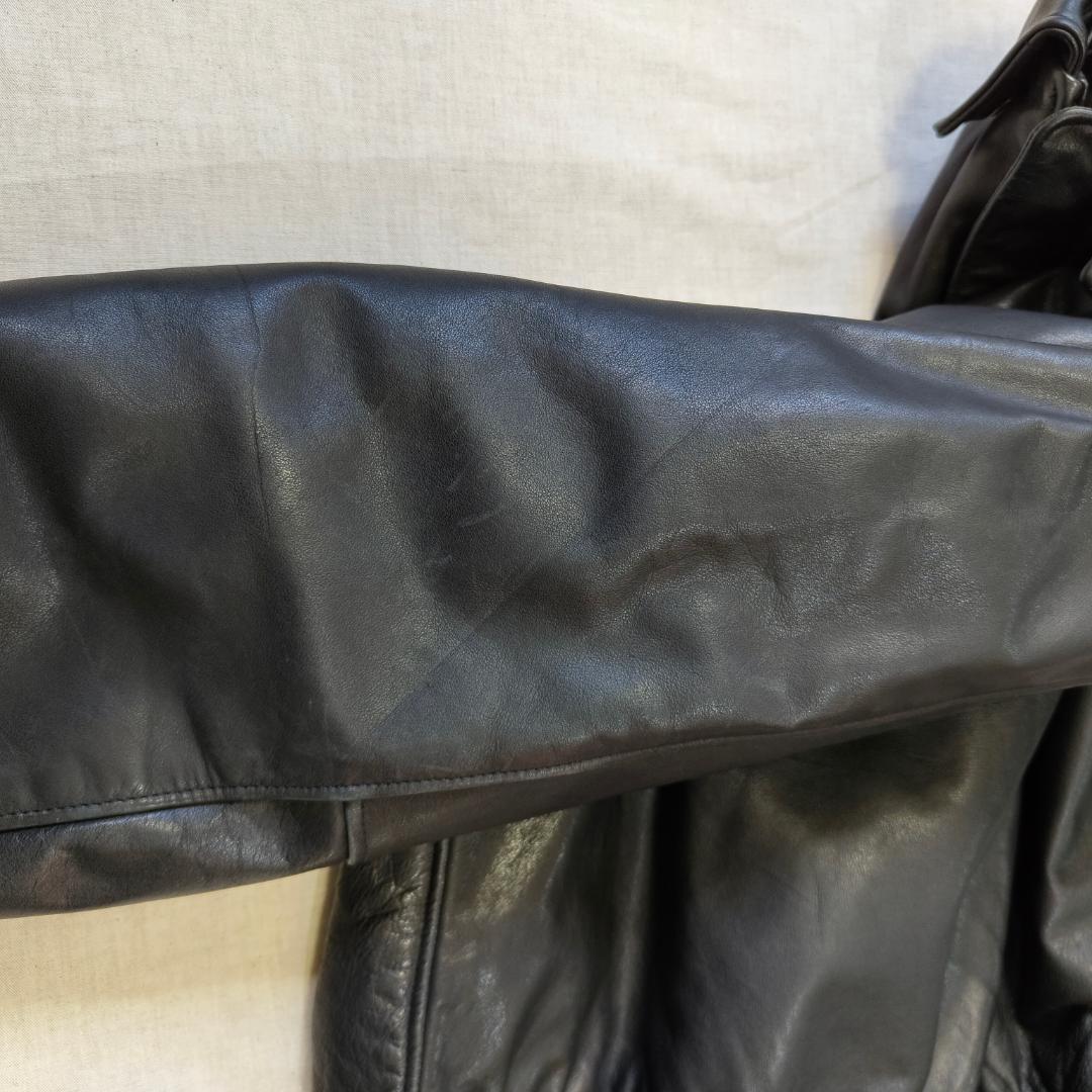 80s 90s USA製 ランズエンド A-2 レザー フライトジャケット 黒