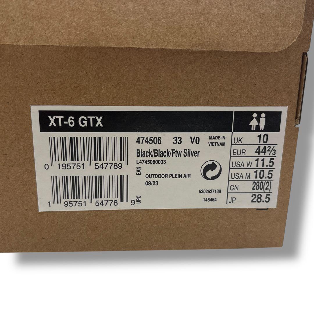 極美品■SALOMON【28.5】XT-6 GTX スニーカー ブラック