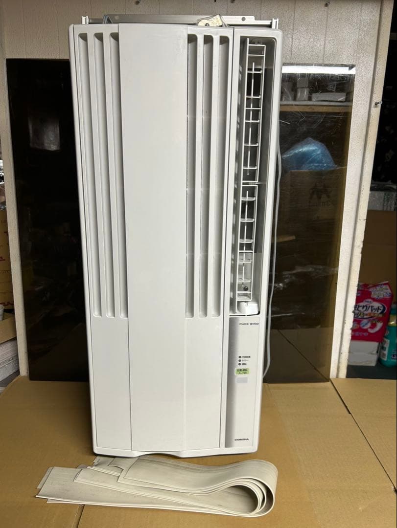 美品 23年 コロナ窓用エアコン CW-F1623R 枠 リモコン付き/R2-1