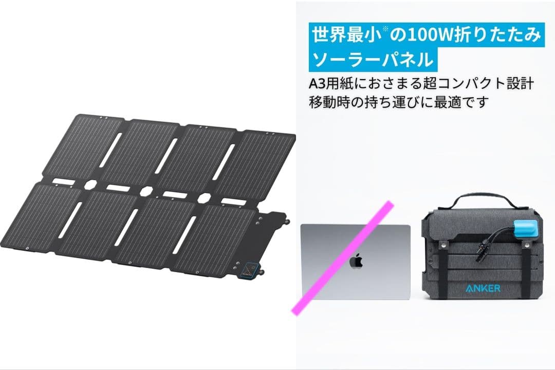 SALE】アンカー Solix PS100 コンパクト ソーラーパネル 2枚組
