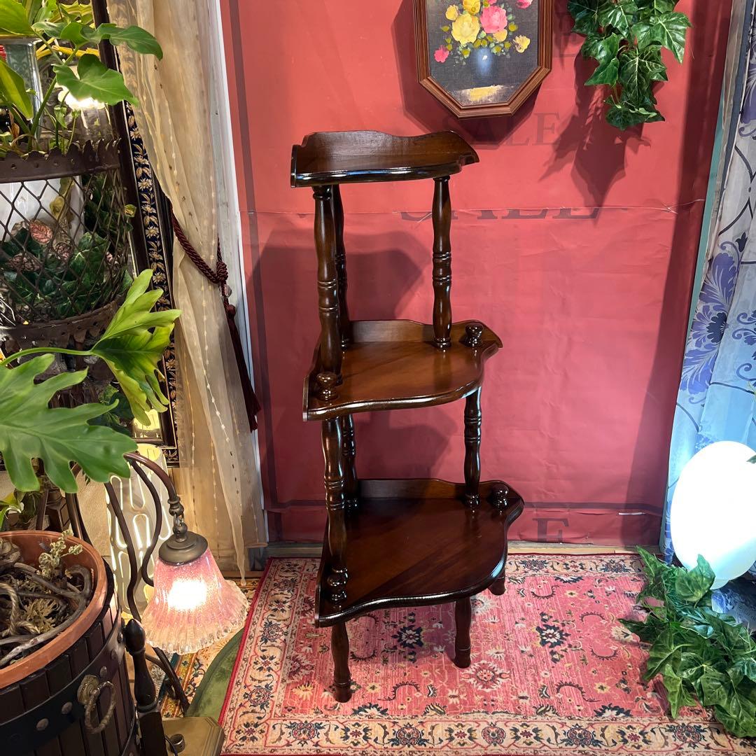 Sale スピンドルポスト　アンティーク調 飾り棚 ラック 木製 昭和レトロ