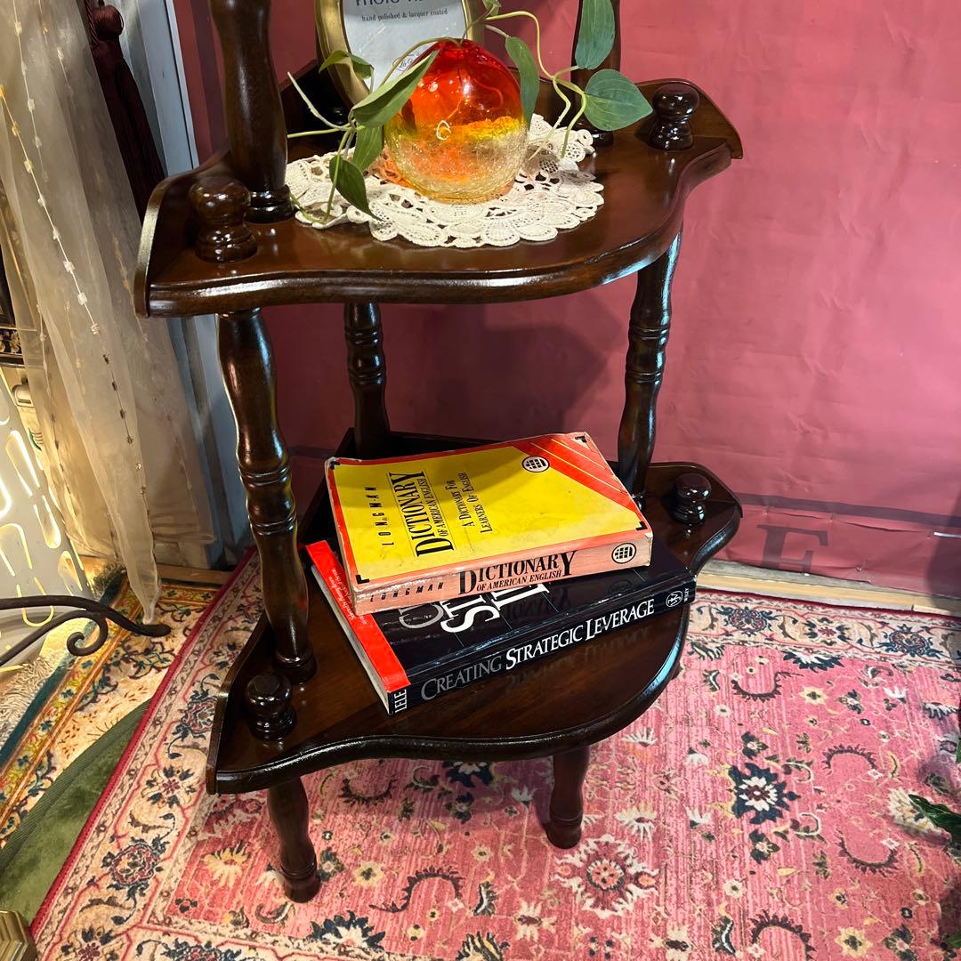 Sale スピンドルポスト　アンティーク調 飾り棚 ラック 木製 昭和レトロ