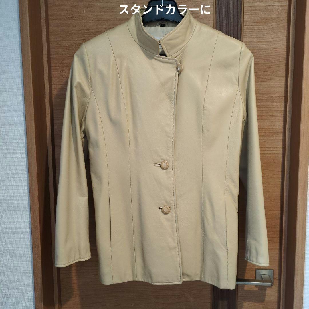 【BALMAIN 】バルマンラムレザーハーフコート 9号