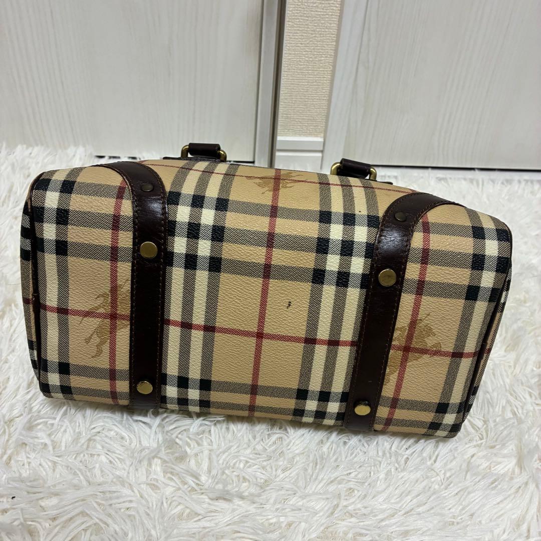BURBERRY バーバリー ミニ ボストンバッグ ノバチェック PVC