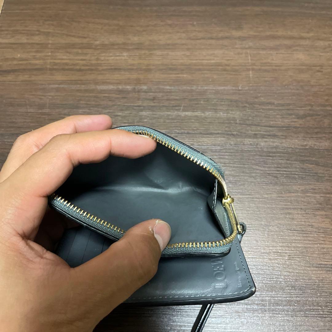[値下げ]LOEWE パズル　二つ折り財布 ベージュ グレー グリーン