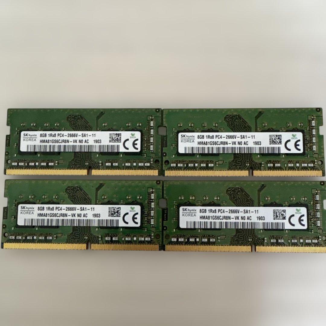 SK Hynix 8GB PC4-2666V 4枚