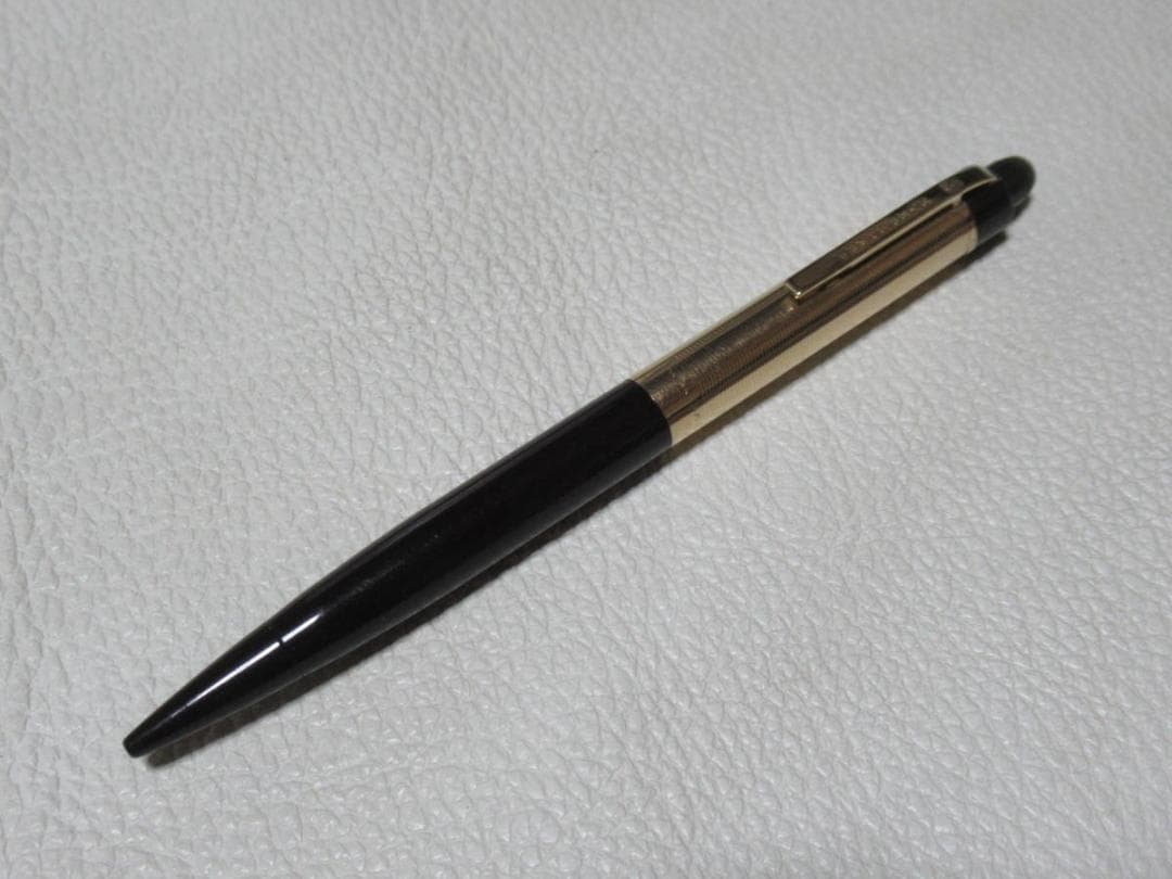 美品1950年代 米国製◆エバーシャープ 14金張りと濃い茶 ノック式 ペンシル