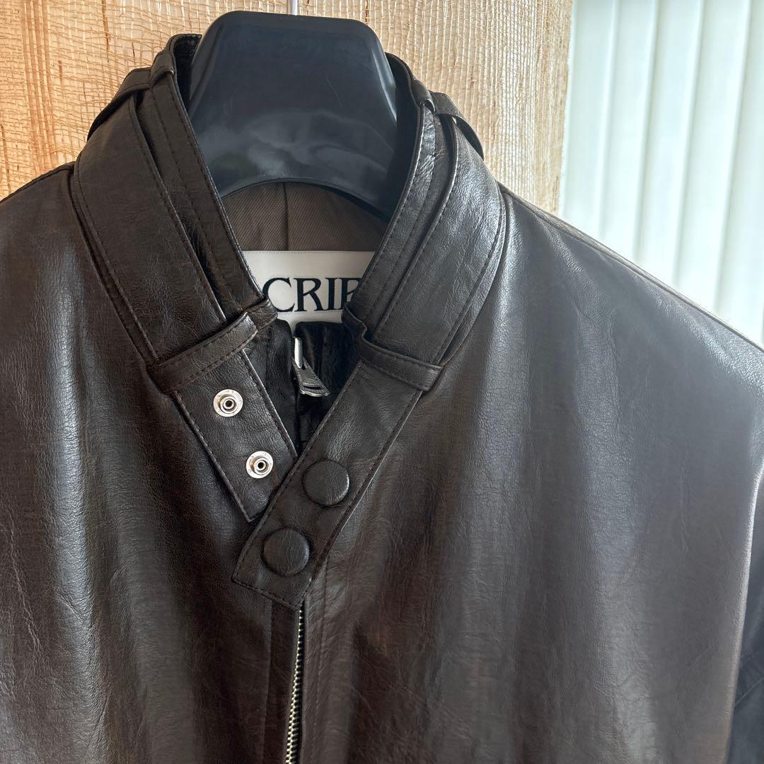 美品◇INSCRIBED ダークブラウン フェイクレザージャケット